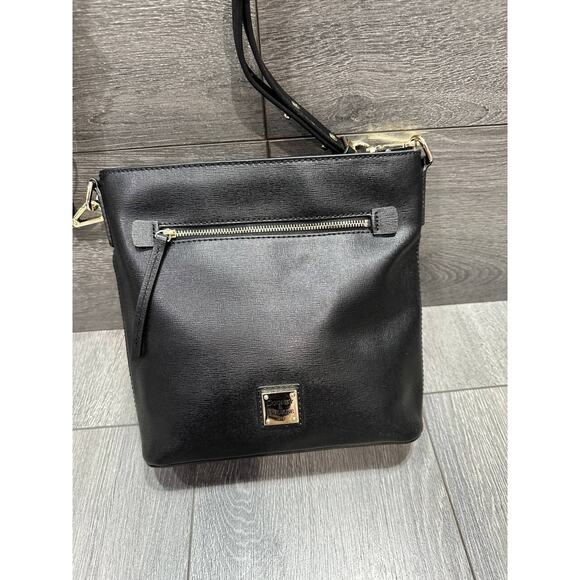 Dooney & Bourke Saffiano Black Leather Zip Crossbody Shoulder Bag B000478 - Picture 8 of 16